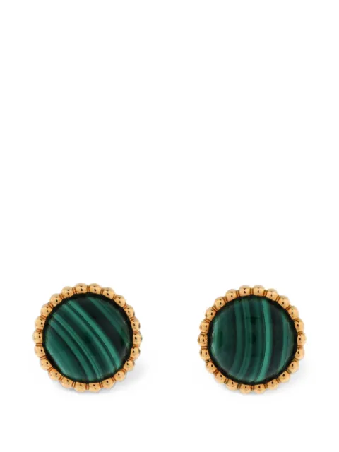 Van Cleef & Arpels Pre-Owned Perlée Couleurs Stud 18K Yellow Gold and Malachite earrings