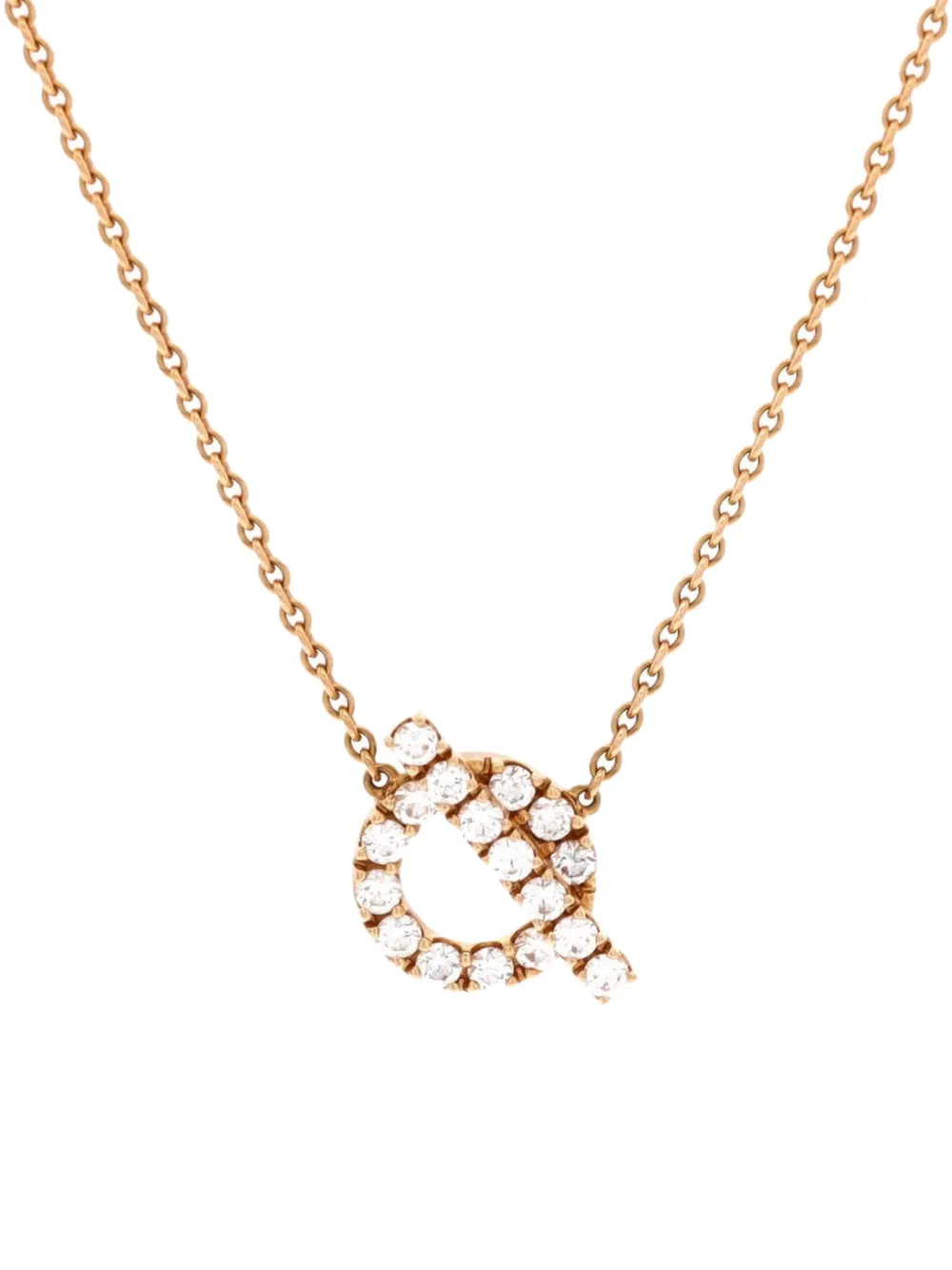 Hermès Pre-Owned Finesse Pendant 18K Rose Gold and Diamonds necklace - Rosa