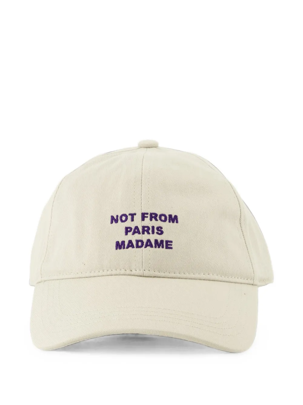 Drôle De Monsieur La Casquette Slogan embroidered baseball cap Beige