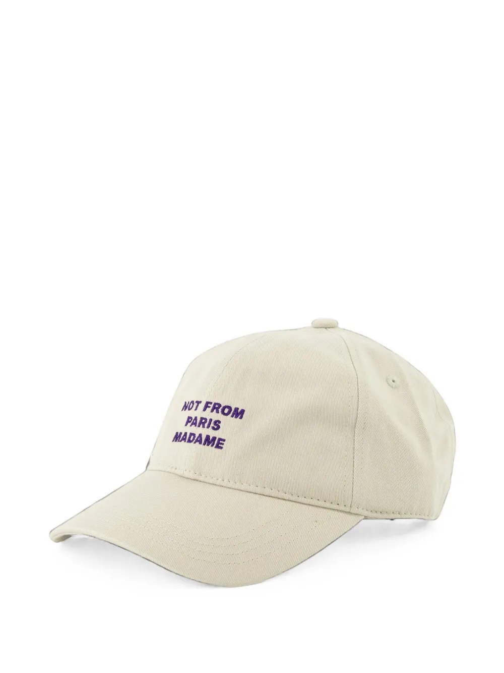 Drôle De Monsieur La Casquette Slogan embroidered baseball cap Beige