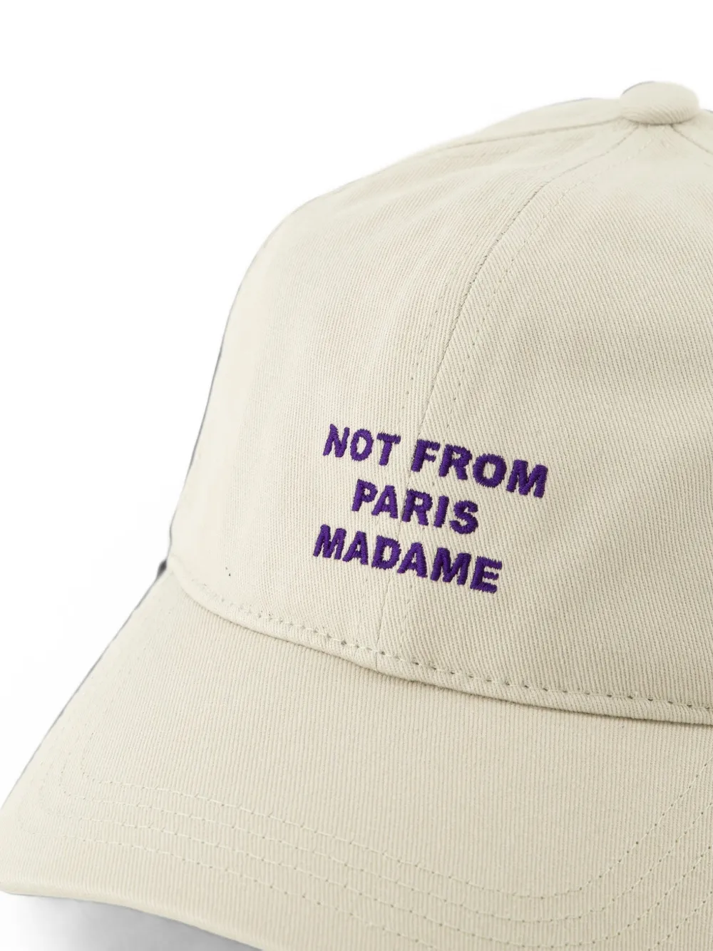 Drôle De Monsieur La Casquette Slogan embroidered baseball cap Beige