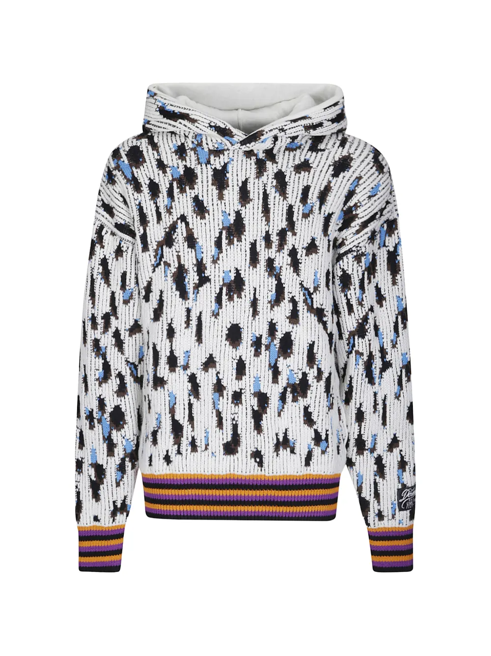 Pdf Leopard-print Intarsia-knit Hoodie In White