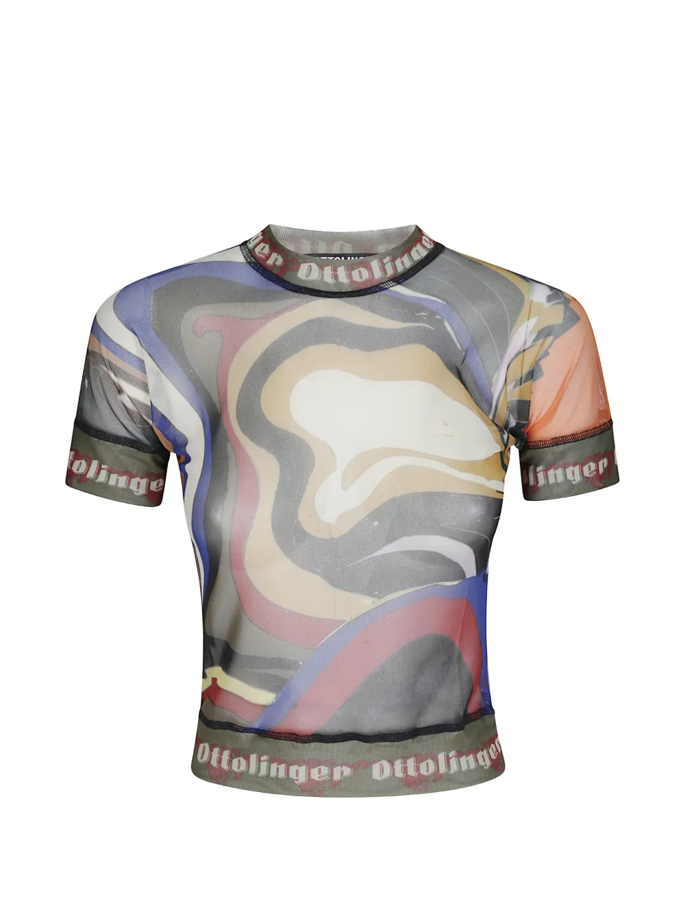 Ottolinger psychedelic-print mesh T-shirt