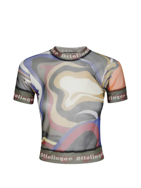 Ottolinger psychedelic-print mesh T-shirt