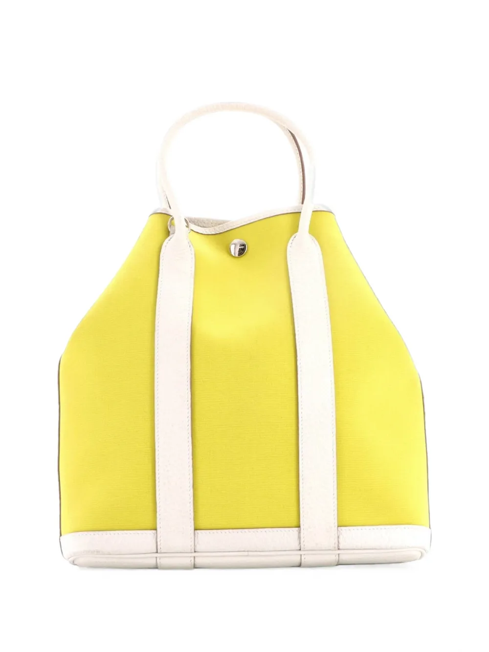 Hermès Pre-Owned Garden File Toile and Leather Tote Bag 28cm - Gelb