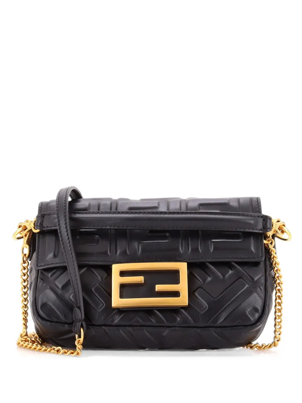 Fendi Pre-Owned Mittelgroße NM Umhängetasche mit Zucca-Prägung - Schwarz