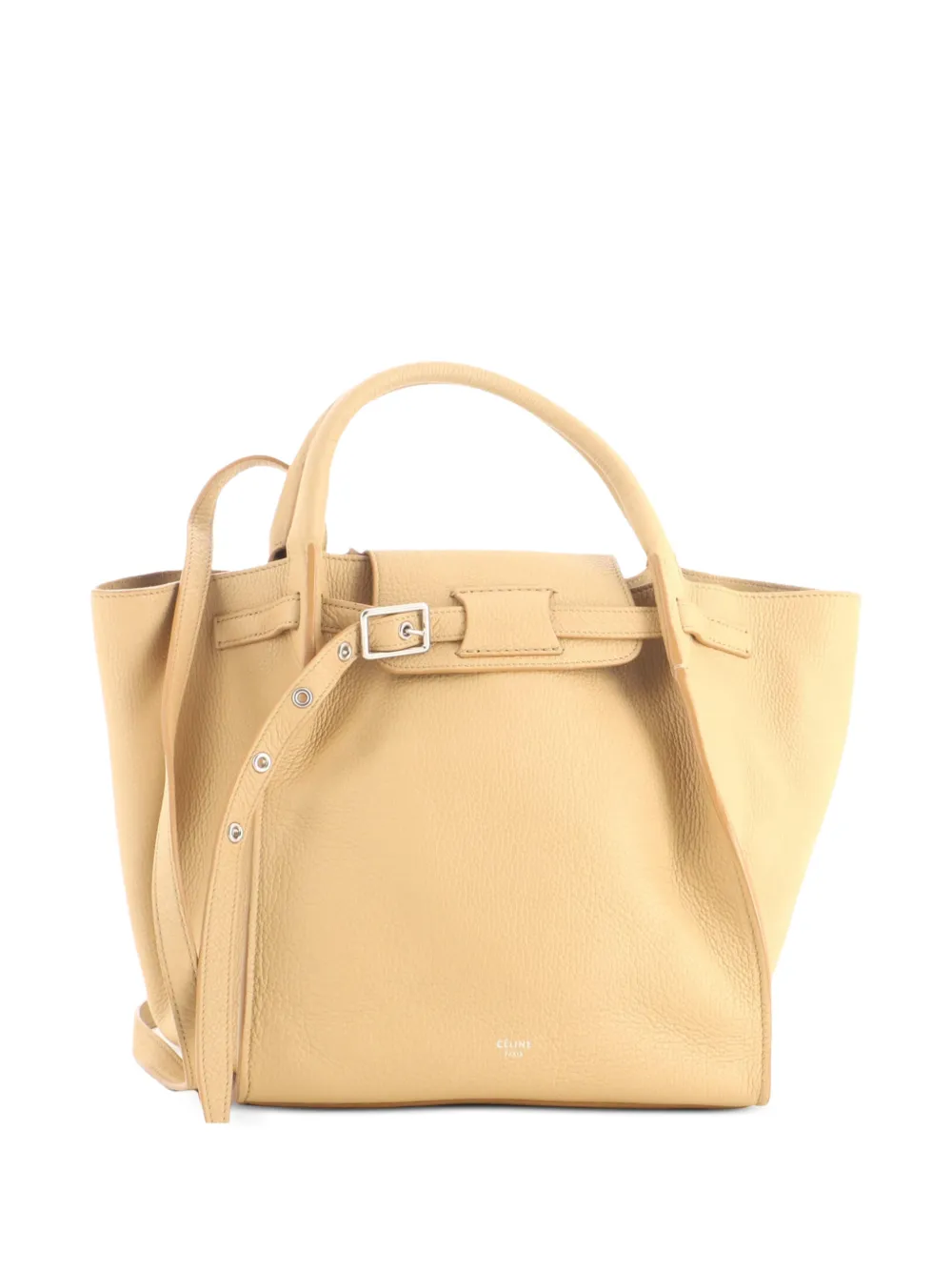 Celine Pre-Owned Kleine Big Bag Satchel-Tasche aus gekörntem Kalbsleder - Nude