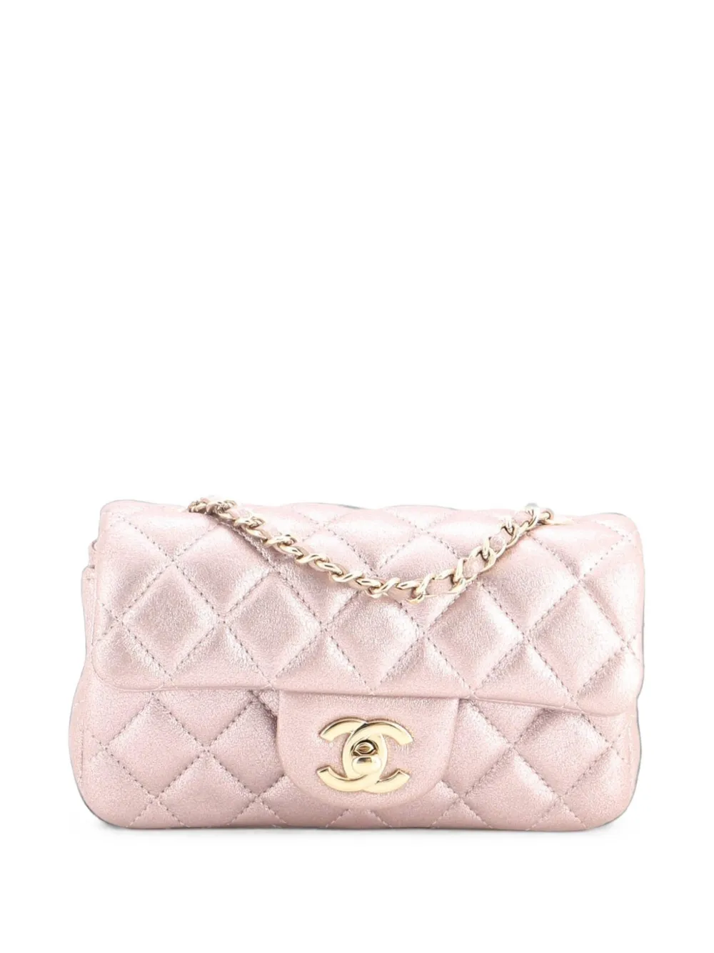 CHANEL Pre-Owned Classic Single Flap Bag Quilted Metallic Lambskin Mini crossbody bag - Rosa