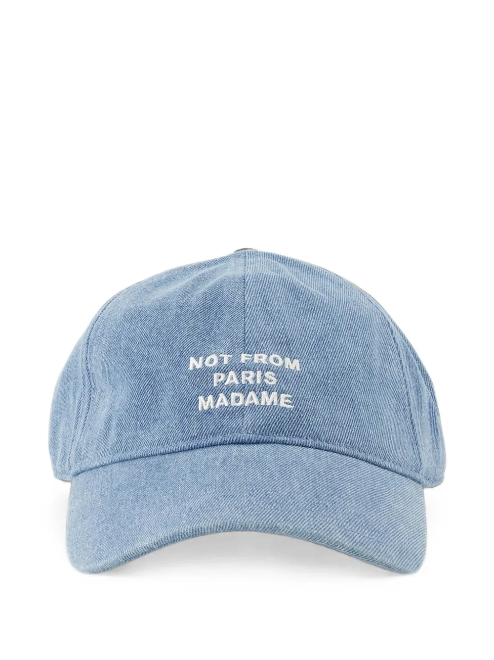 Drôle De Monsieur Casquette slogan-embroidered denim cap · One Size