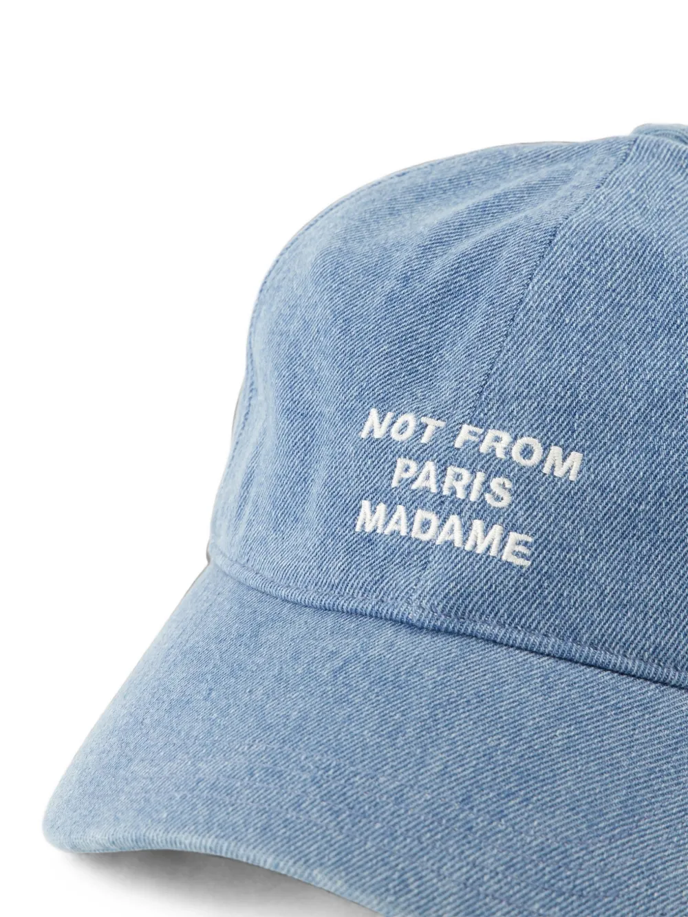 Drôle De Monsieur Casquette denim pet met geborduurde tekst Blauw