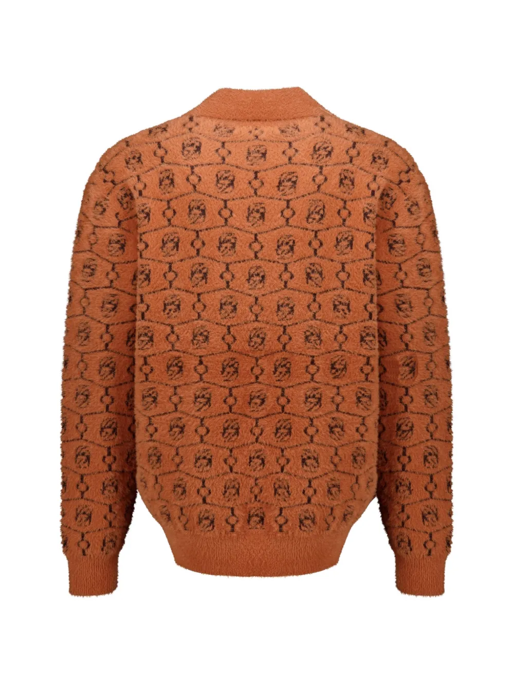 Drôle De Monsieur monogram-jacquard wool sweater Bruin