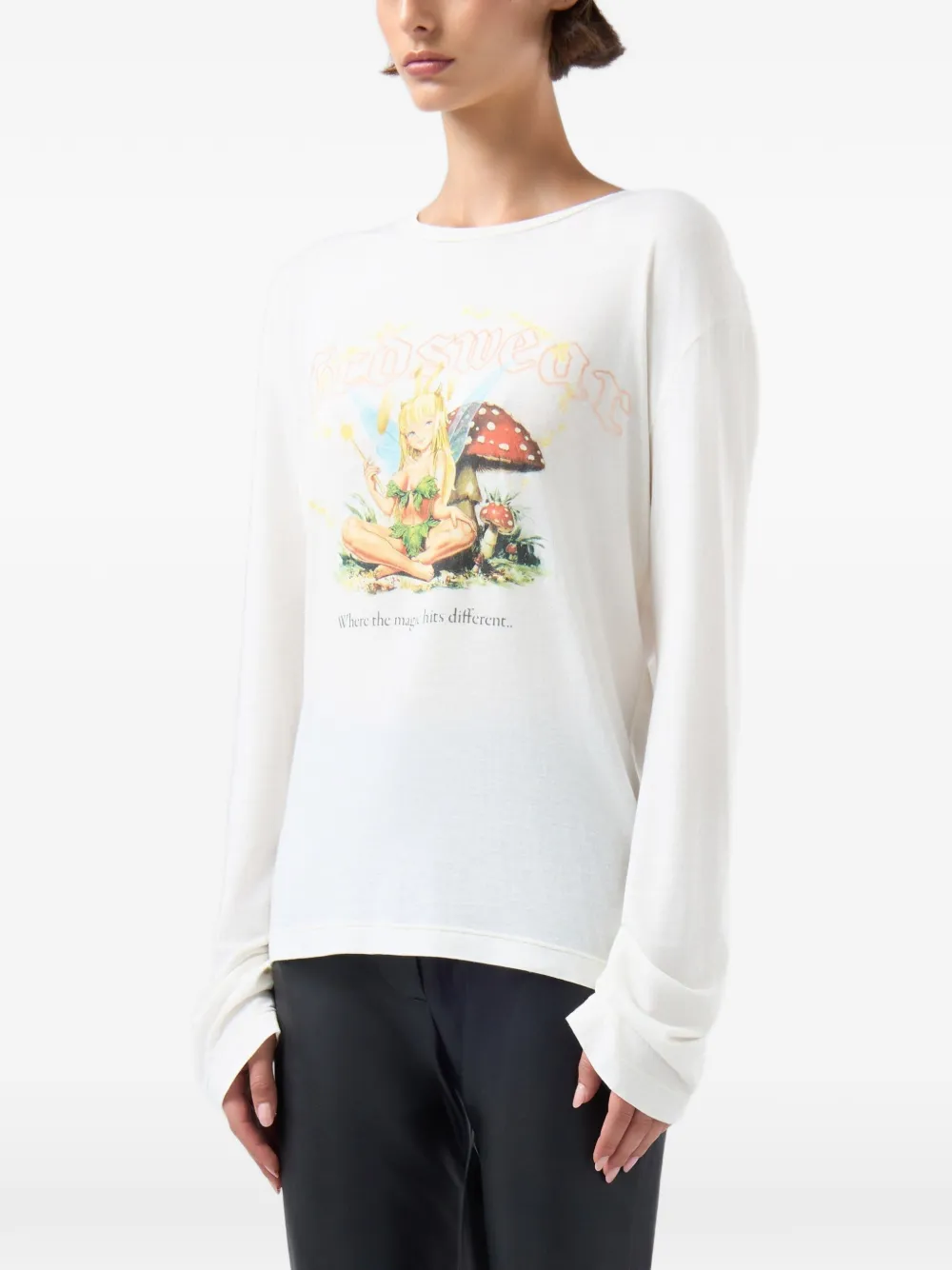 GCDS T-shirt met grafische print en gotische print Wit