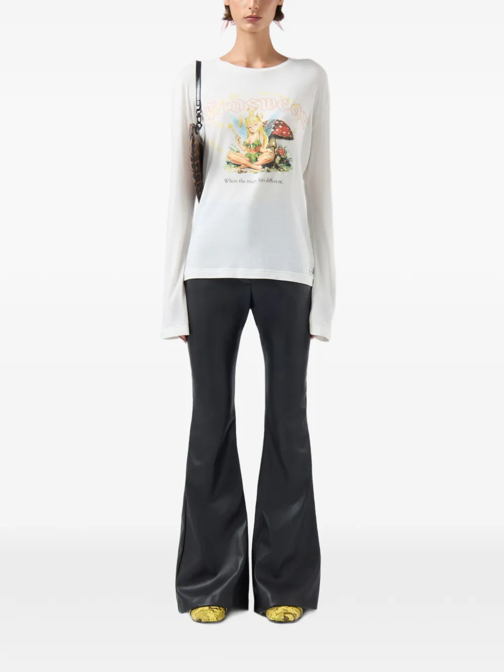 GCDS T-shirt met grafische print en gotische print Wit