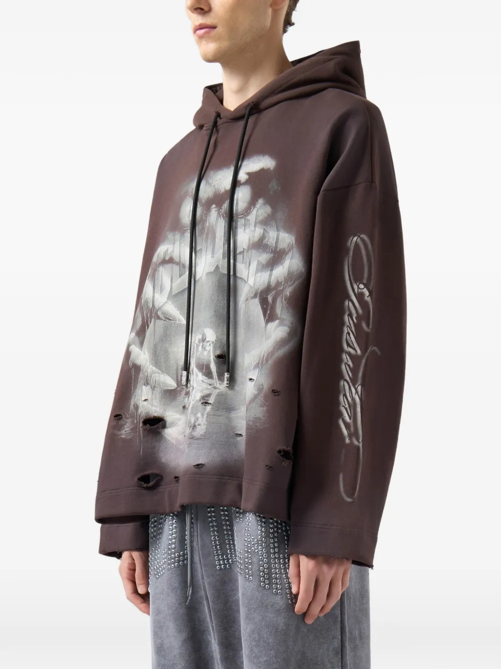 GCDS Gothic graphic-print hoodie Bruin