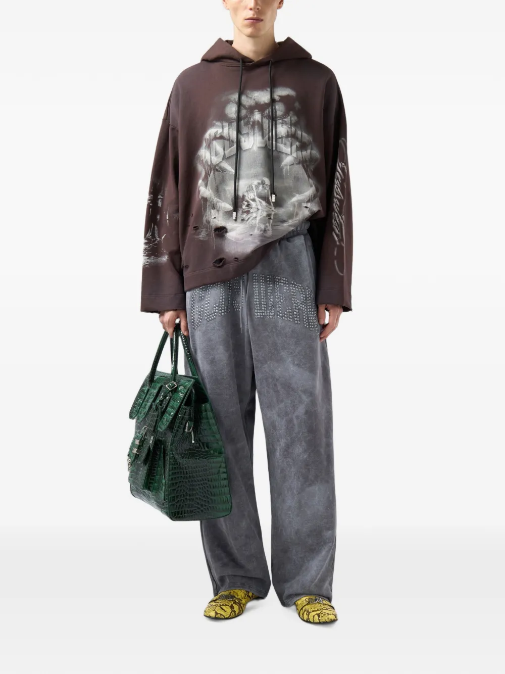 GCDS Gothic graphic-print hoodie Bruin