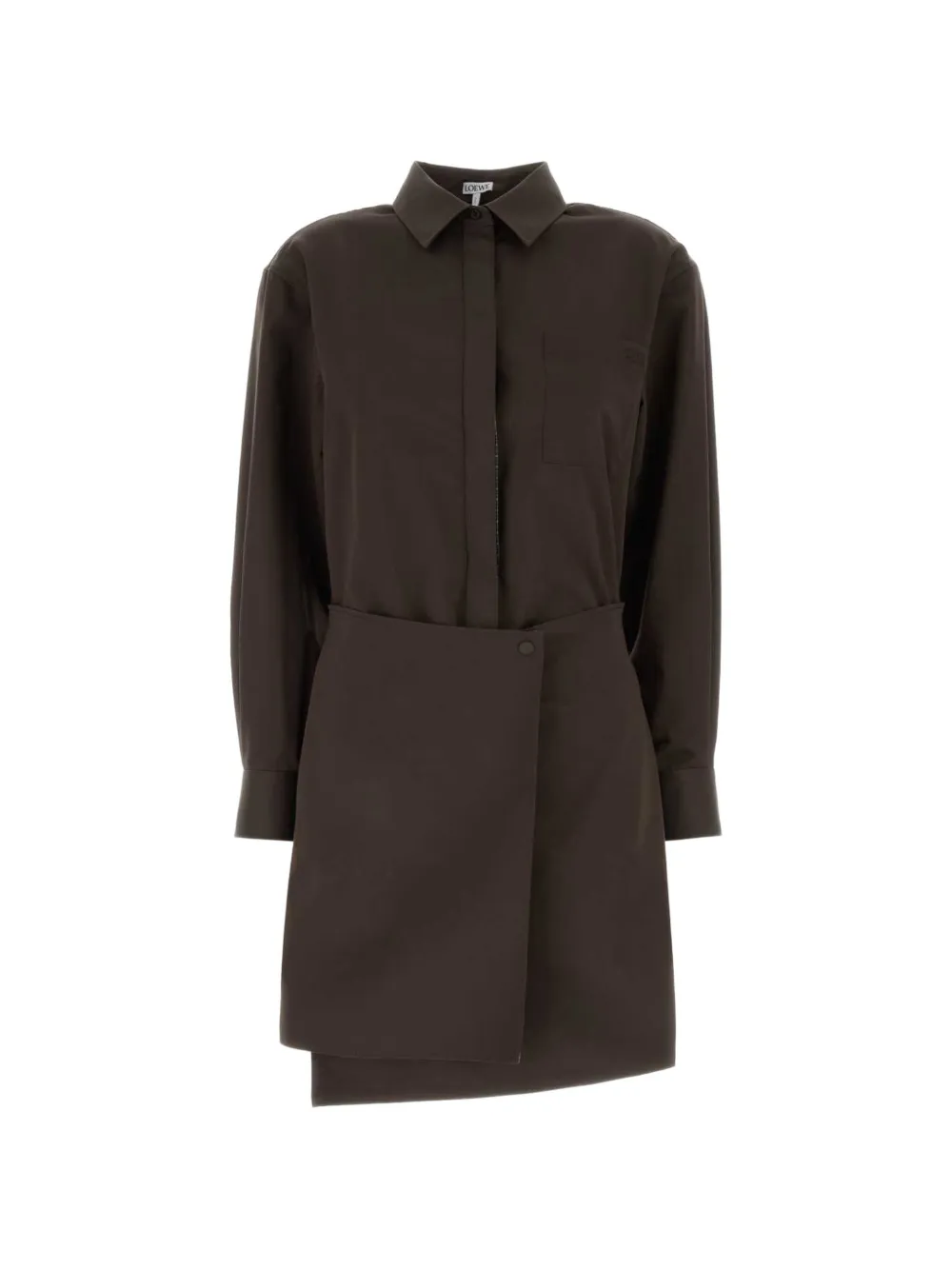 LOEWE Abito corto in gabardine a portafoglio - Marrone