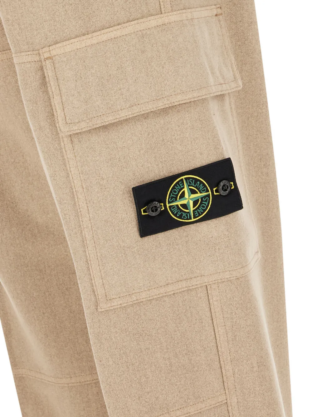 Stone Island 3100050 wool-nylon-flannel-tc joggers Beige