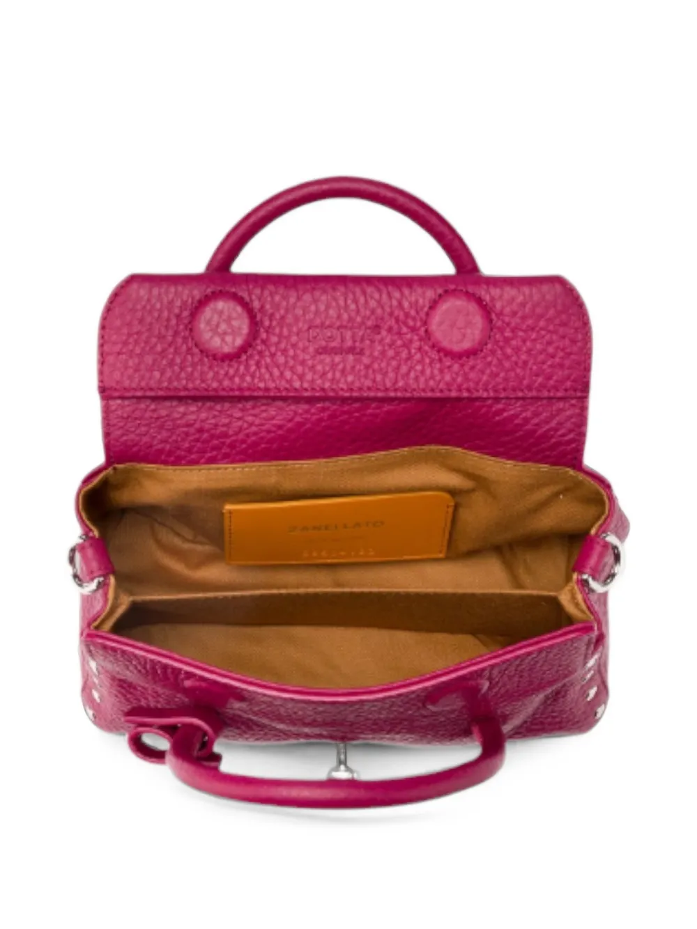 Zanellato Dotta Baby shopper van leer met textuur Roze