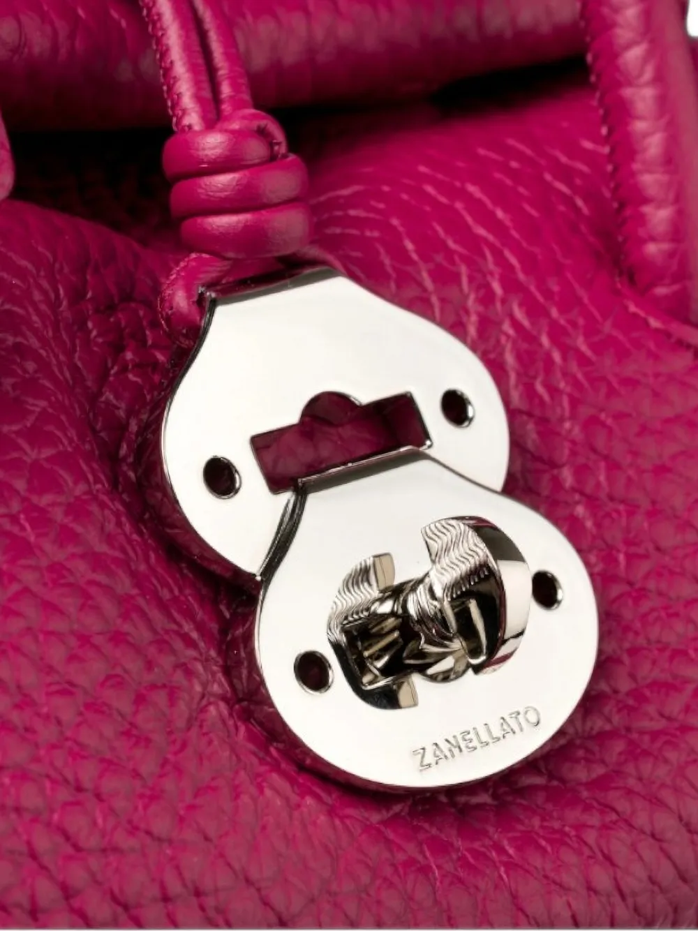 Zanellato Dotta Baby shopper van leer met textuur Roze