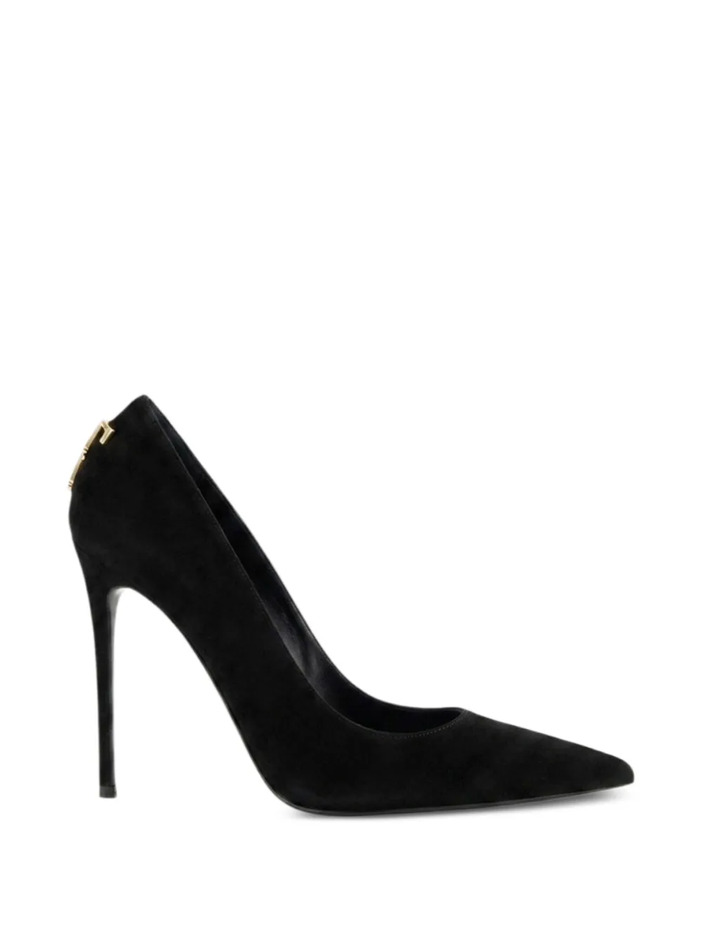 Elisabetta Franchi suede pump with logo detail - Nero