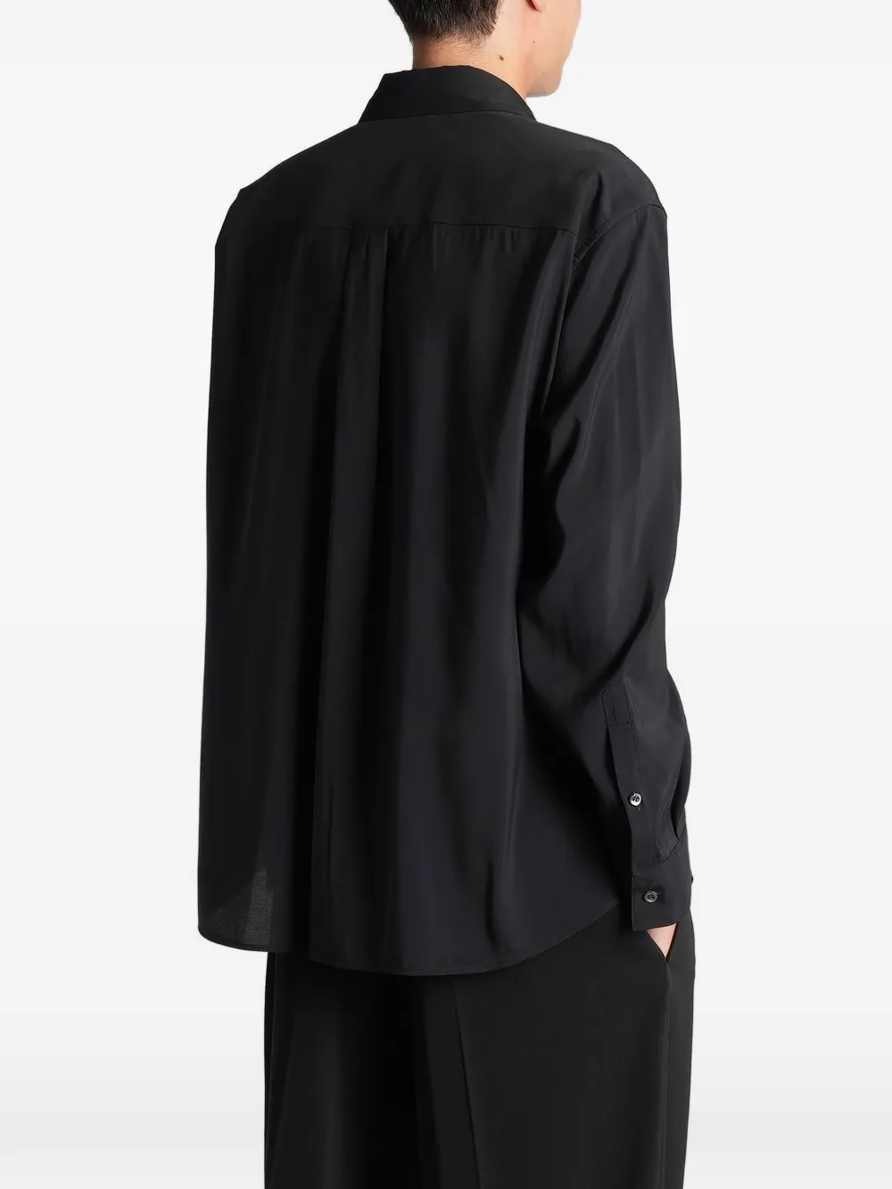 Emporio Armani Overhemd met borstzak Zwart