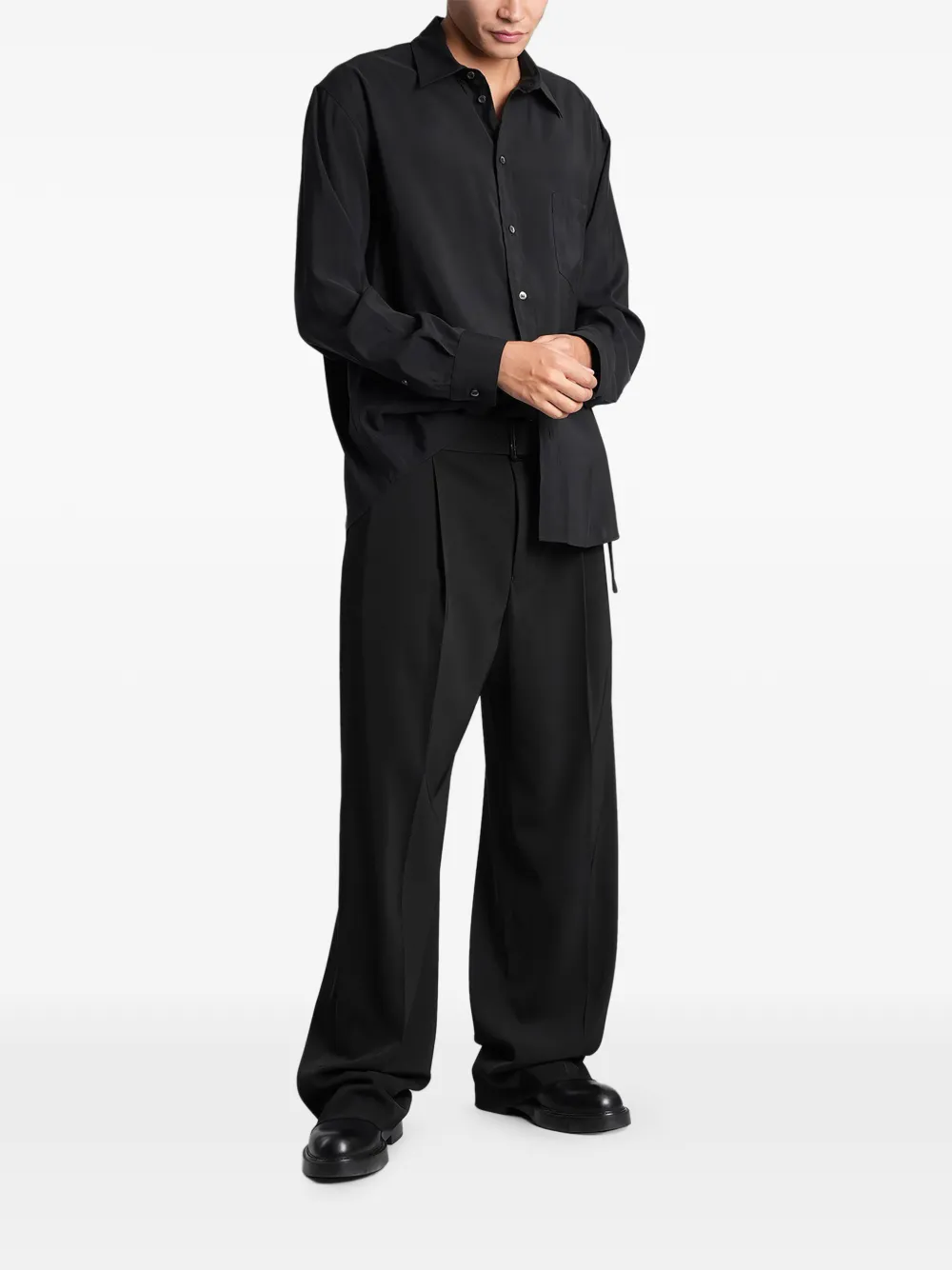 Emporio Armani Overhemd met borstzak Zwart