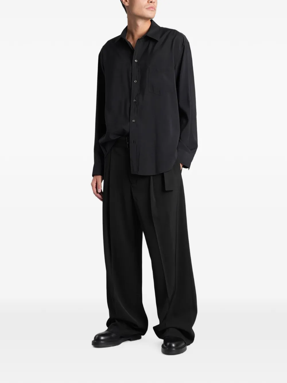 Emporio Armani Plooibroek met ceintuur Zwart