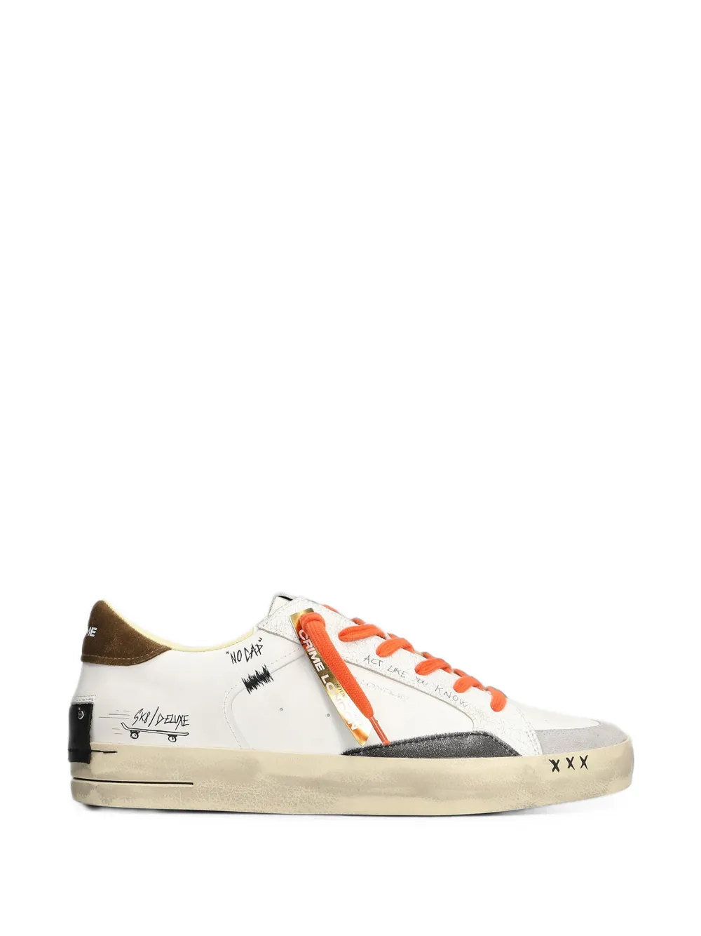 Crime London SK8 Deluxe distressed-effect sneakers