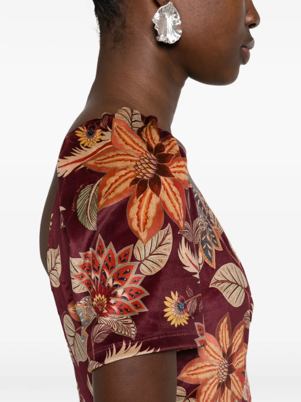 FARM Rio Delhi midi-jurk met bloemen-print Rood
