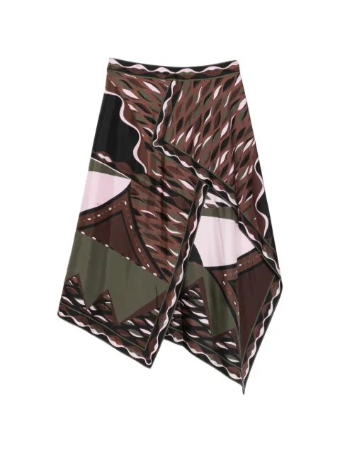 PUCCI jupe longue imprimée à design asymétrique