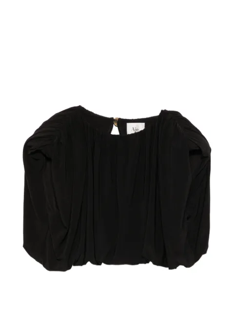 Aje Lunaria padded-shoulder gathered top