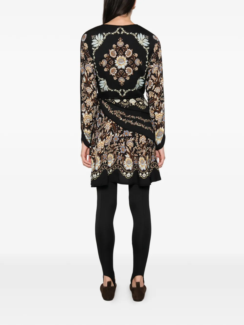 FARM Rio Midi-jurk met bloemenprint Zwart