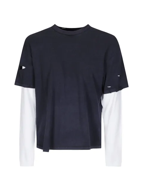 Stockholm Surfboard Club T-shirt med flere lag og slitageeffekt