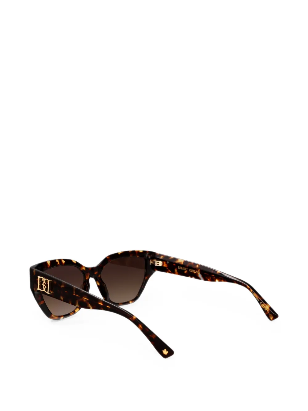 DSQUARED2 EYEWEAR Zonnebril met geometrisch montuur met schildpadschild design Bruin