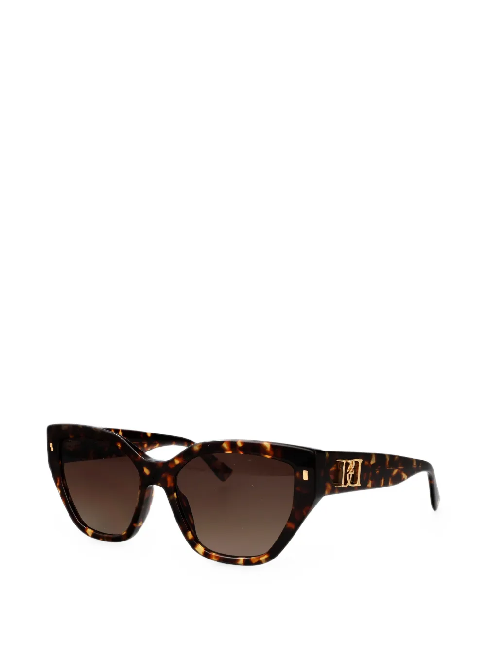 DSQUARED2 EYEWEAR Zonnebril met geometrisch montuur met schildpadschild design Bruin