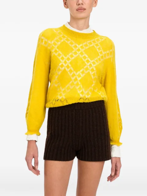 TWINSET pull en alpaga mélangé à losanges