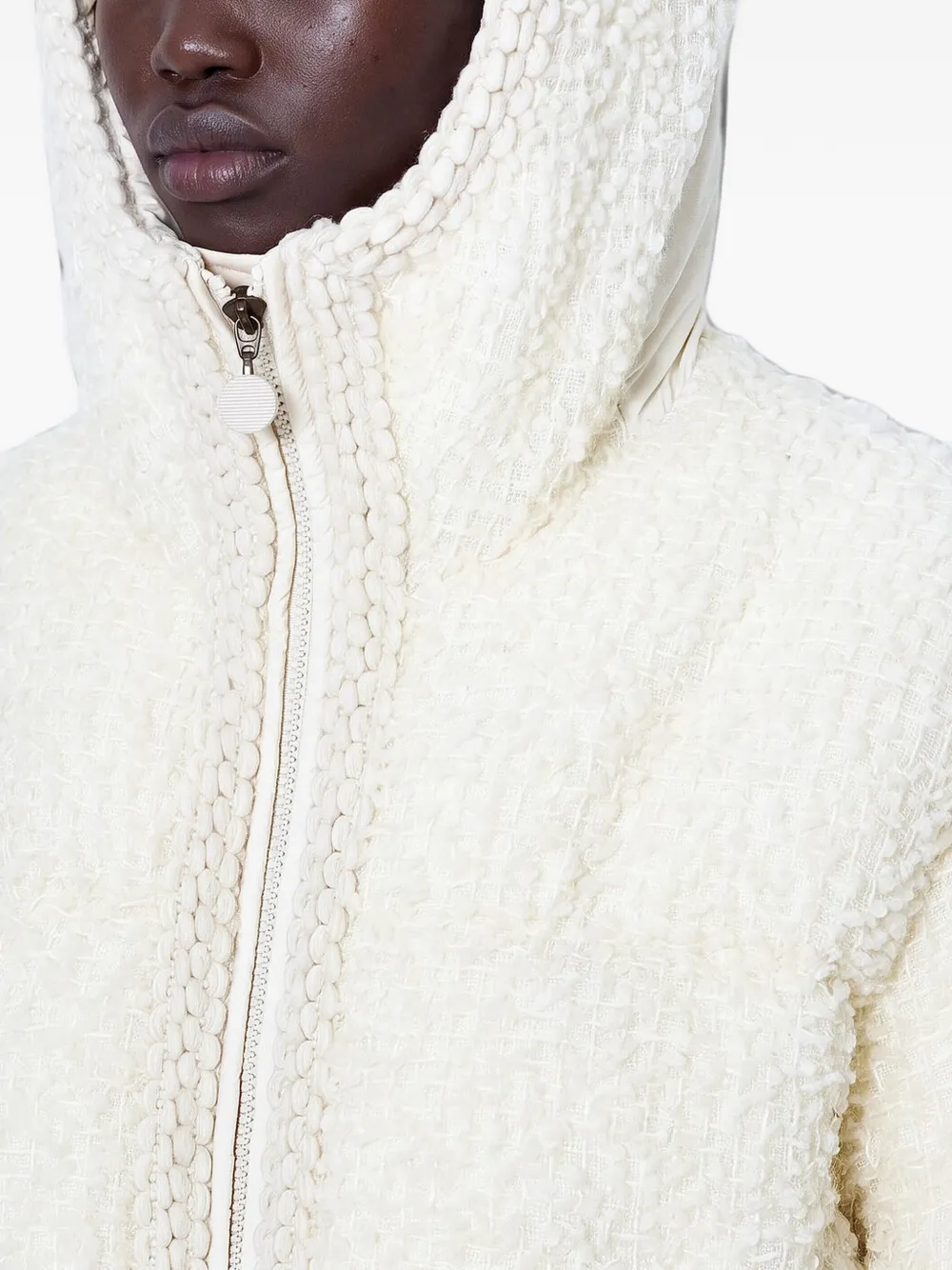 Moncler Cristallin donsjack met logo-patch Beige