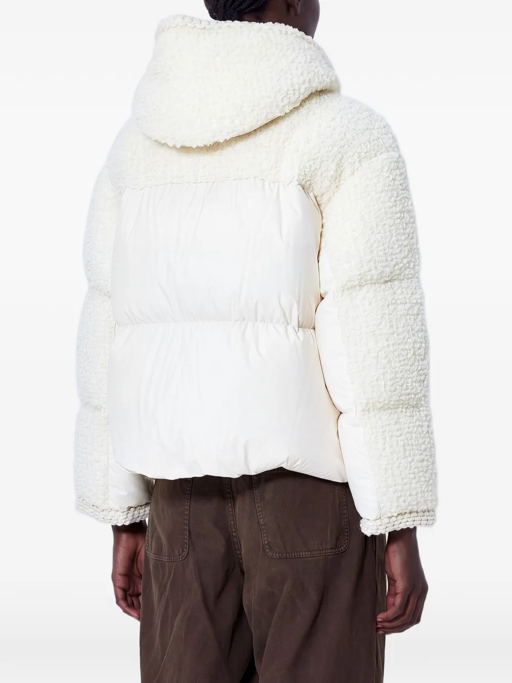 Moncler Cristallin donsjack met logo-patch Beige