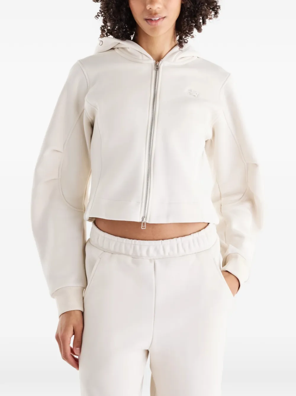 New Balance Athletics crafted fleece full-zip hoodie Beige