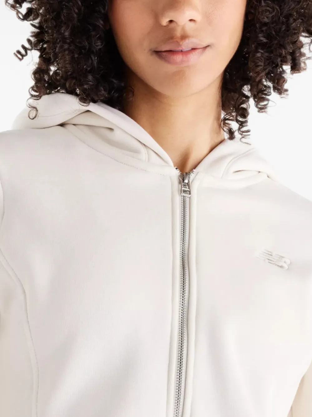 New Balance Athletics crafted fleece full-zip hoodie Beige