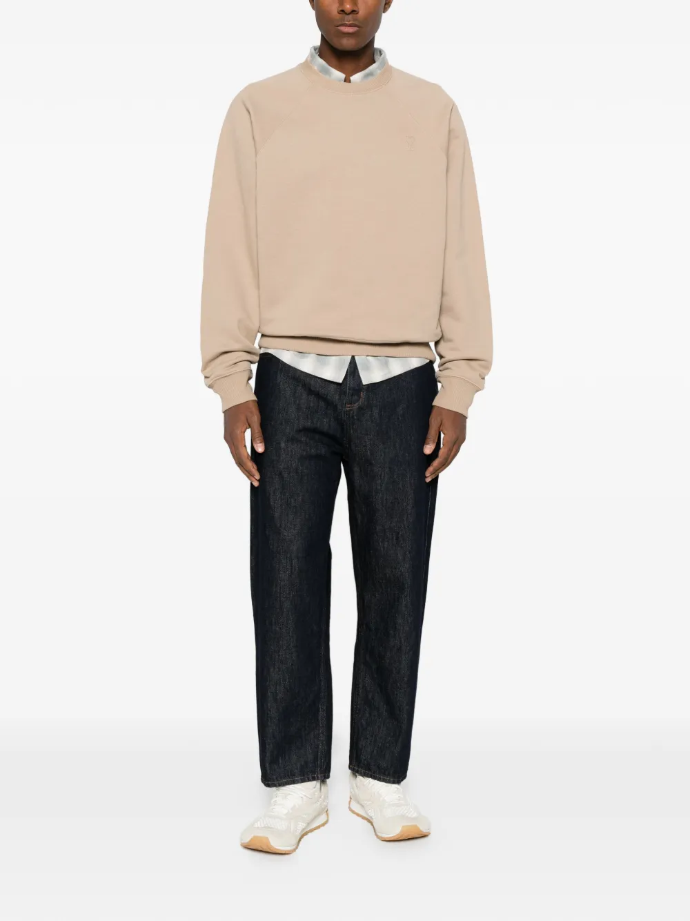 AMI Paris Ami de Coeur raglan-sleeve sweater Beige
