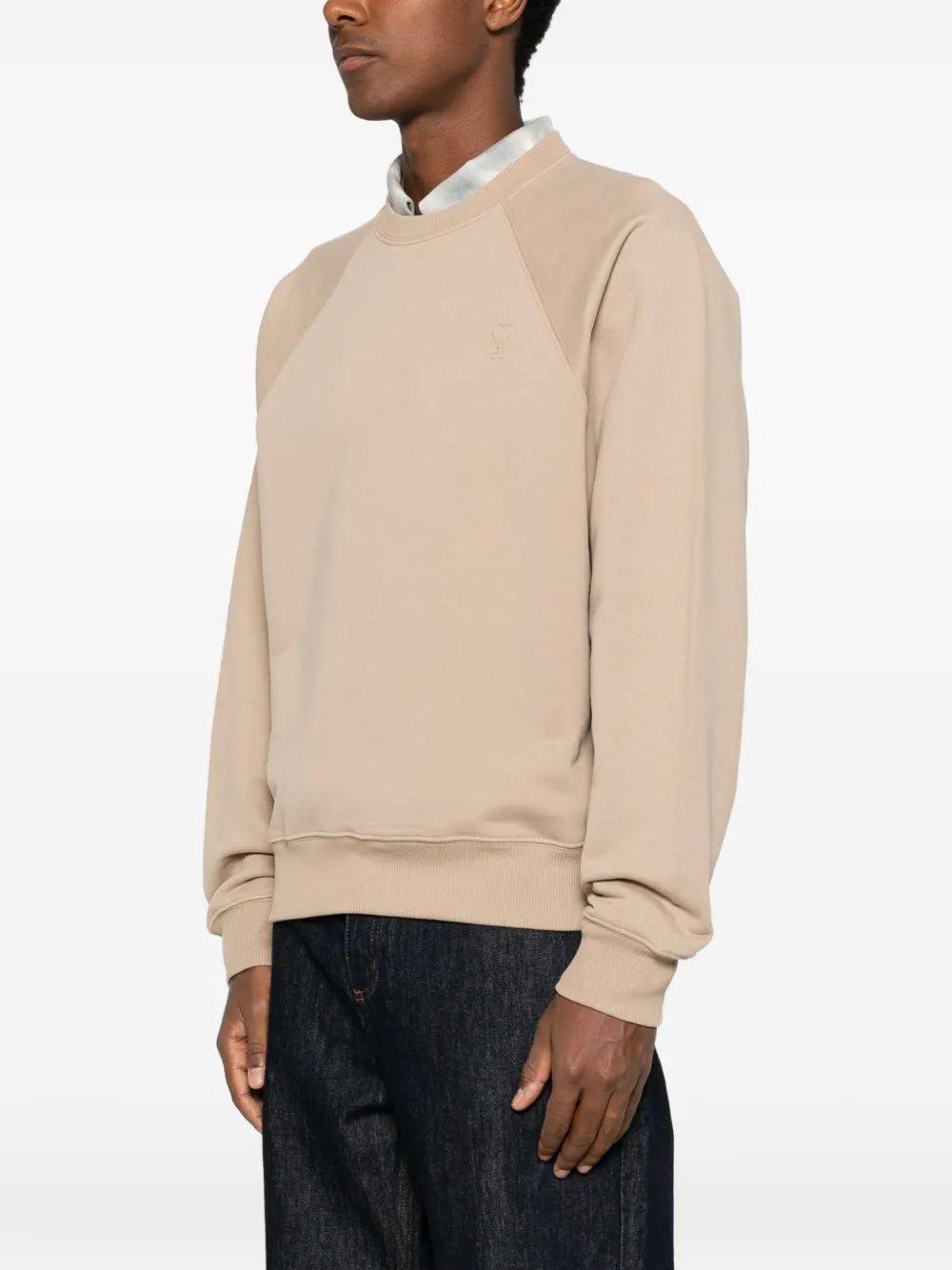 AMI Paris Ami de Coeur raglan-sleeve sweater Beige