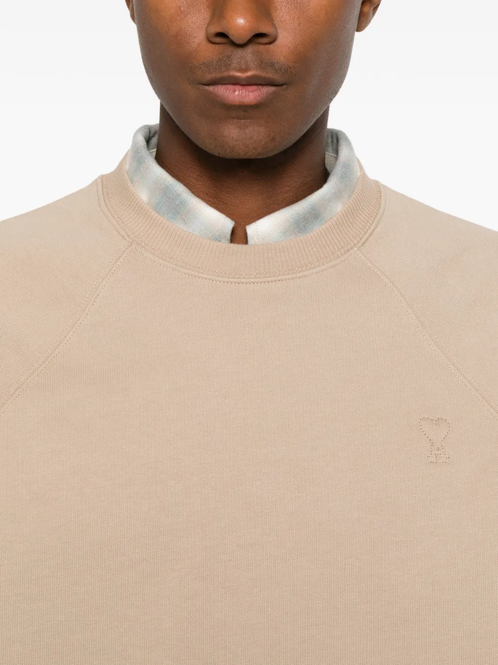 AMI Paris Ami de Coeur raglan-sleeve sweater Beige