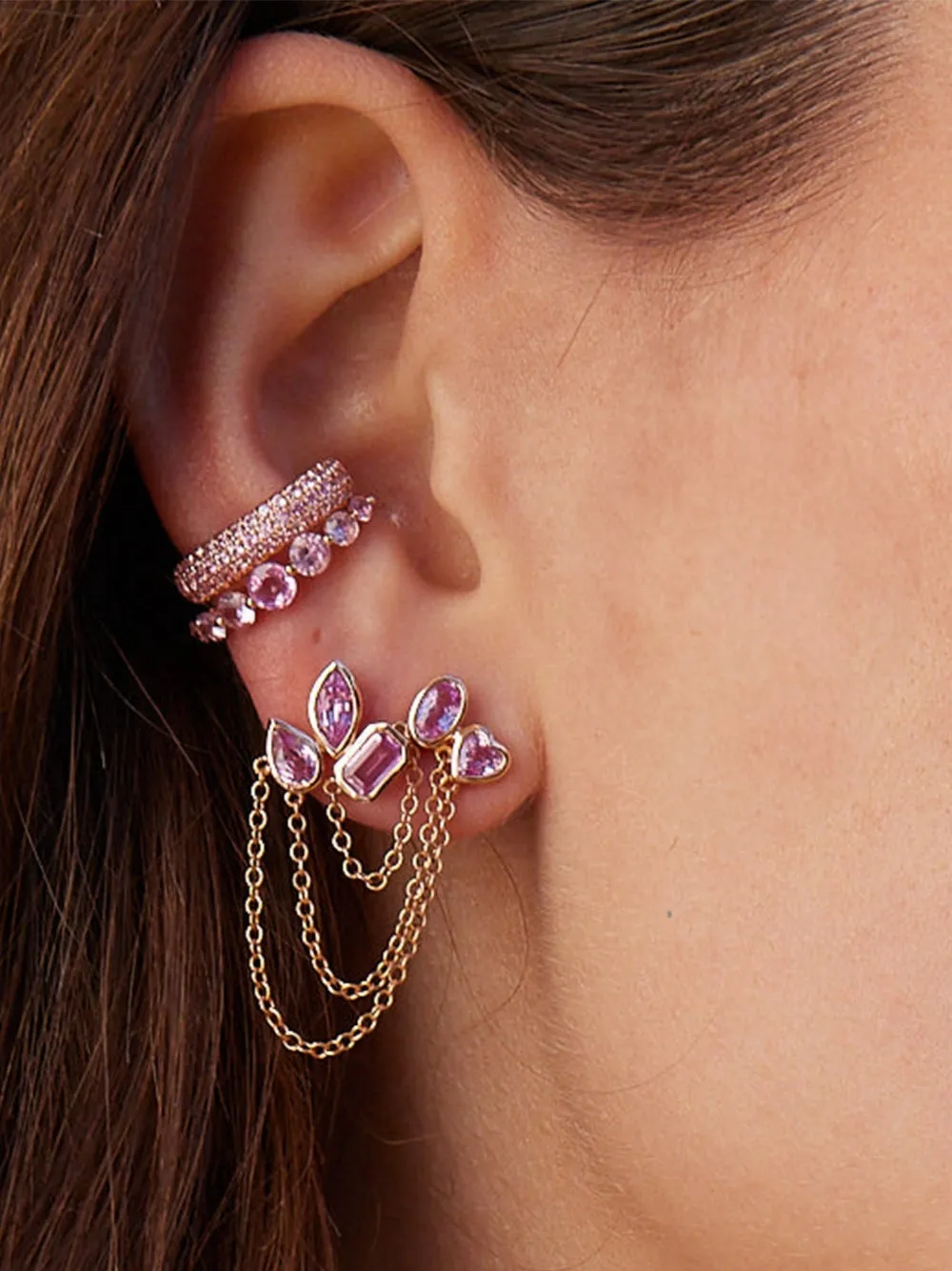 SHAY embellished sapphire ear cuff