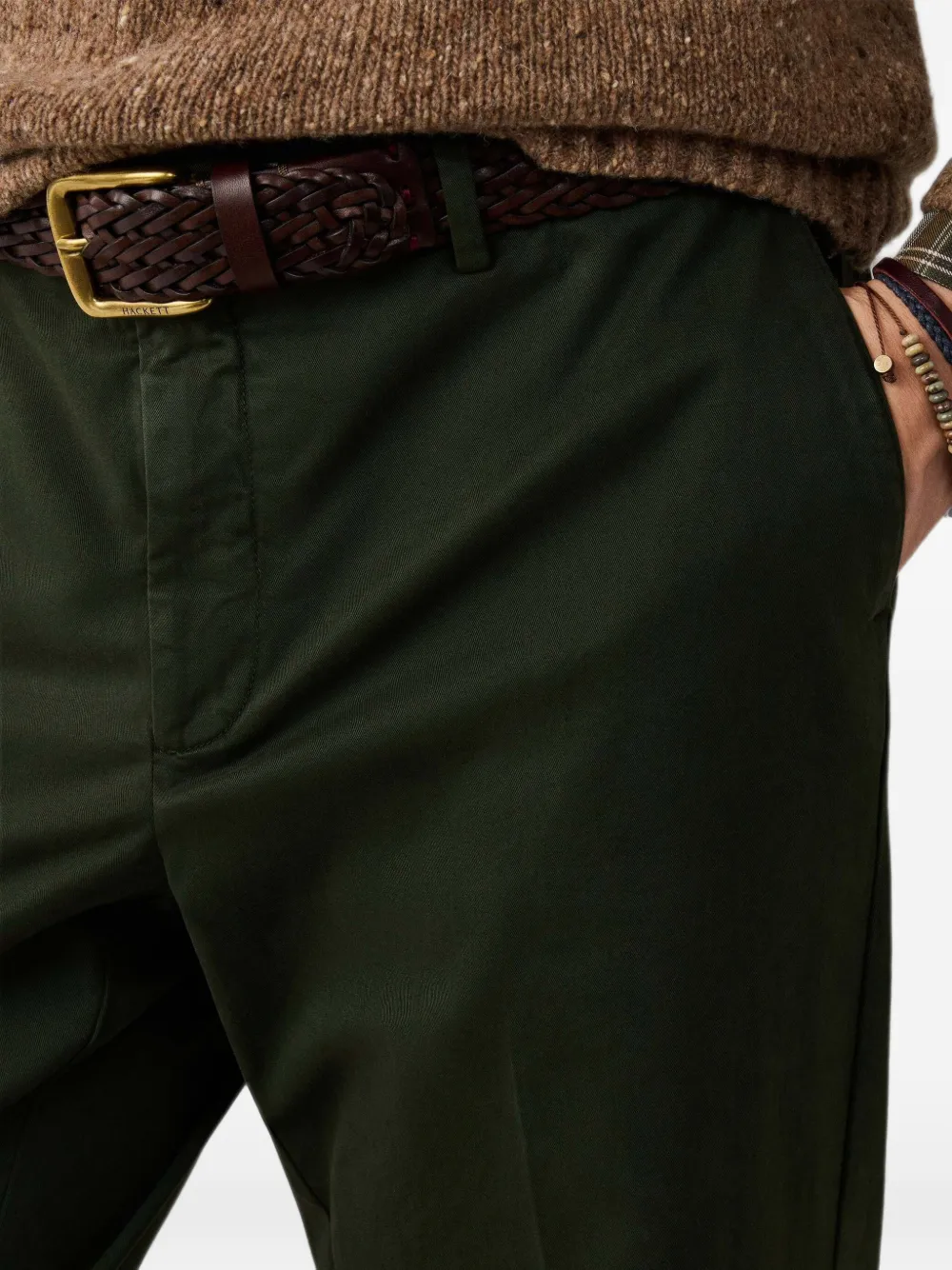 Hackett London Sanderson chino met getailleerde pasvorm Groen
