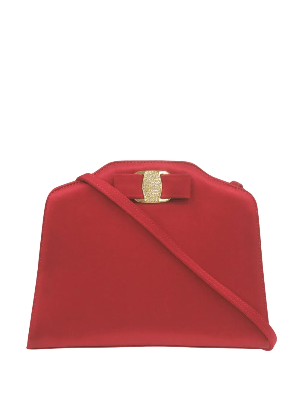 Ferragamo Pre-Owned 1980-1990 Satin Vara Bow crossbody bag - Rosso