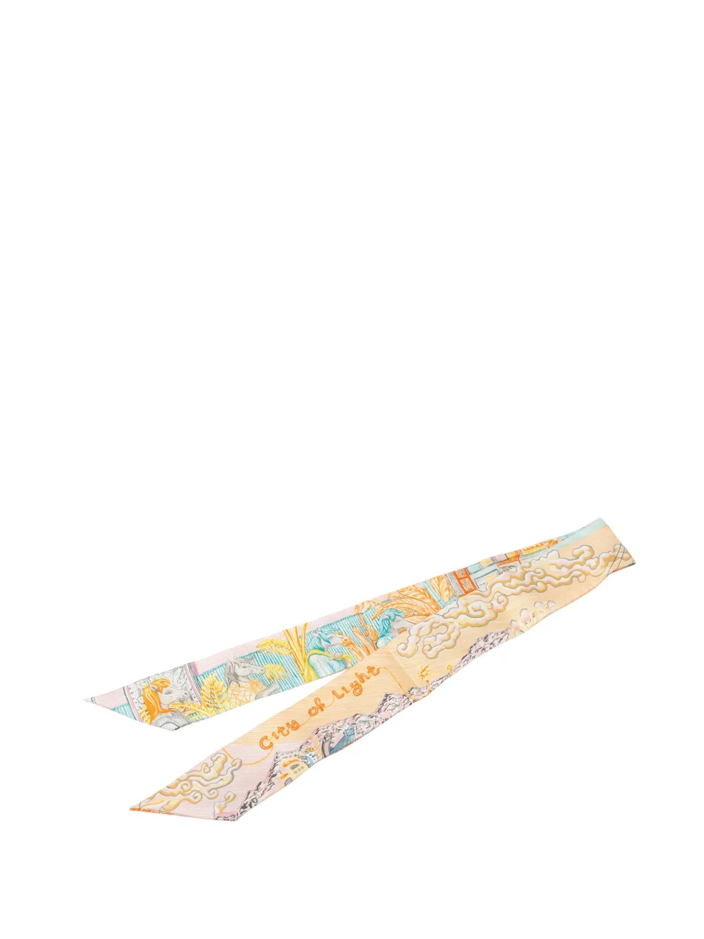 Hermès Pre-Owned 2019-2026 City of Light Silk Twilly Scarf scarves - Giallo