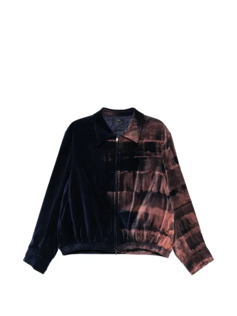Taakk hand-bleached velvet zip jacket