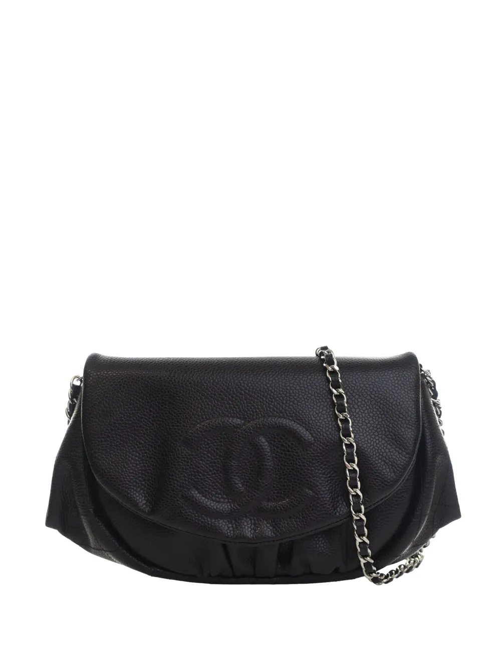 CHANEL Pre-Owned 2013-2014 CC Caviar Half Moon Wallet on Chain crossbody bag - Viola