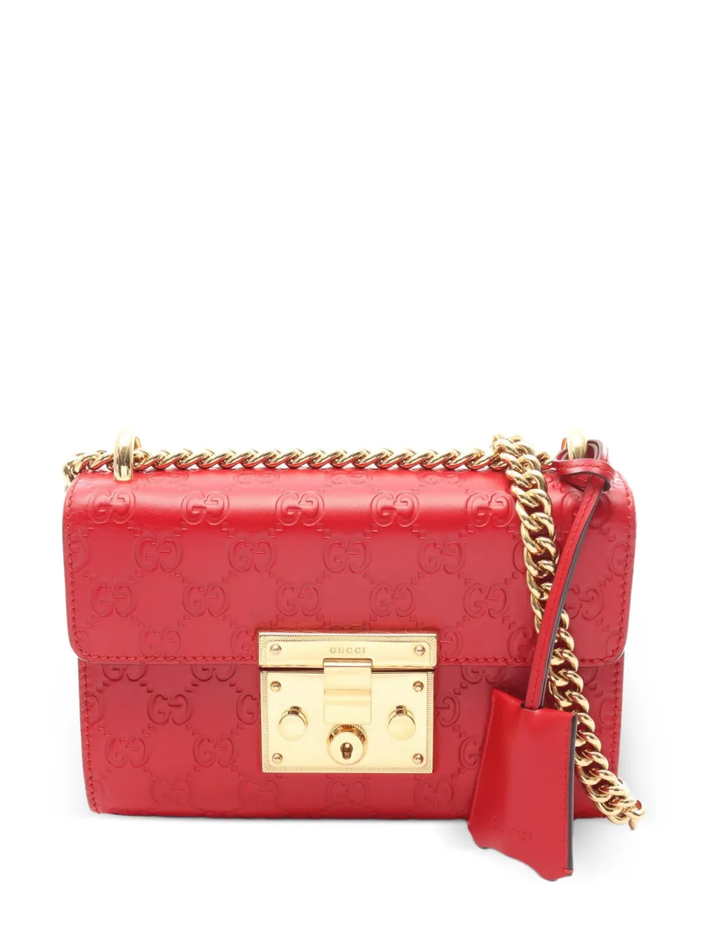Gucci Pre-Owned 2010s kleine Padlock Guccissima Schultertasche - Rot